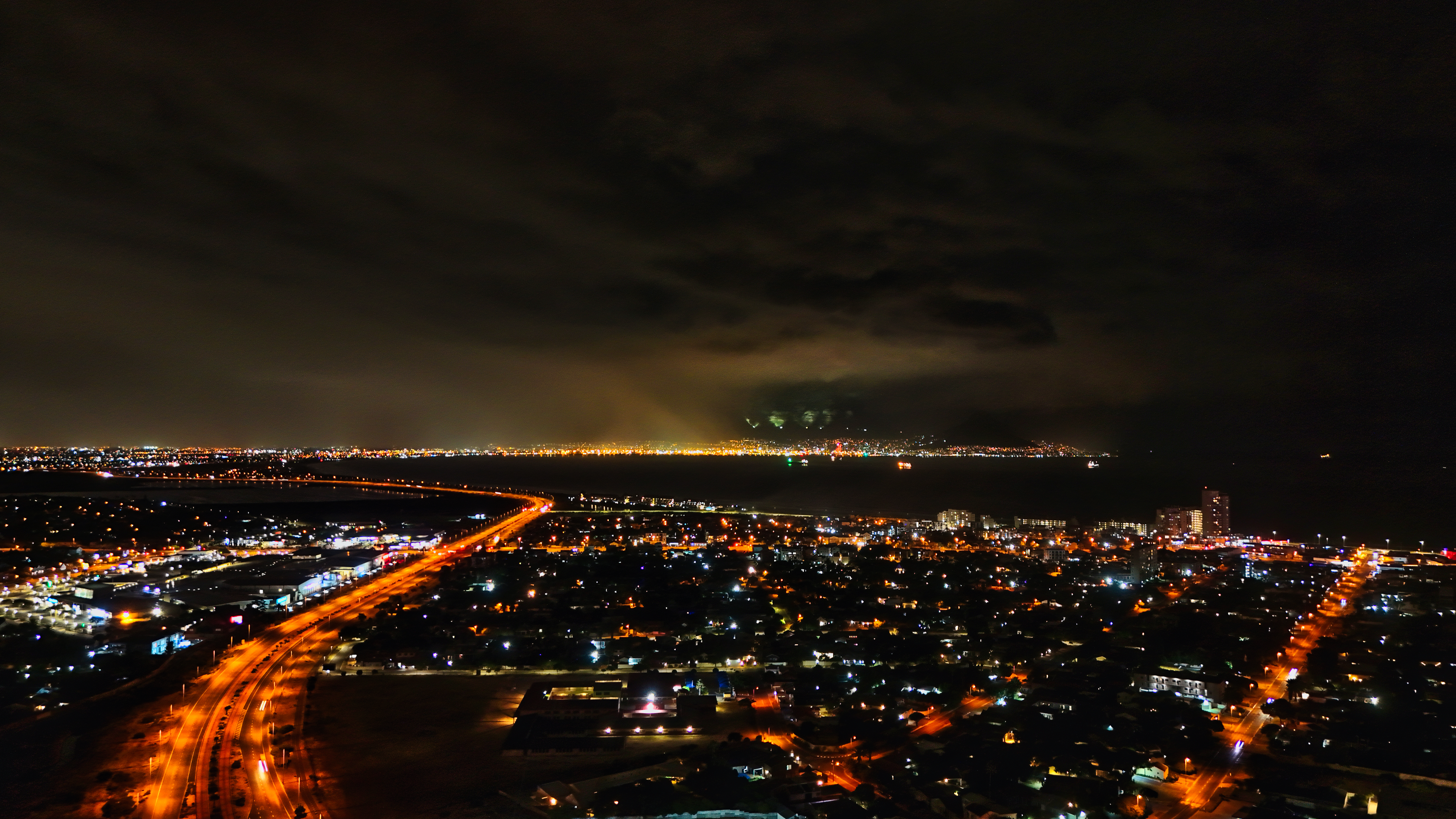 Night aerial view of Blouberg